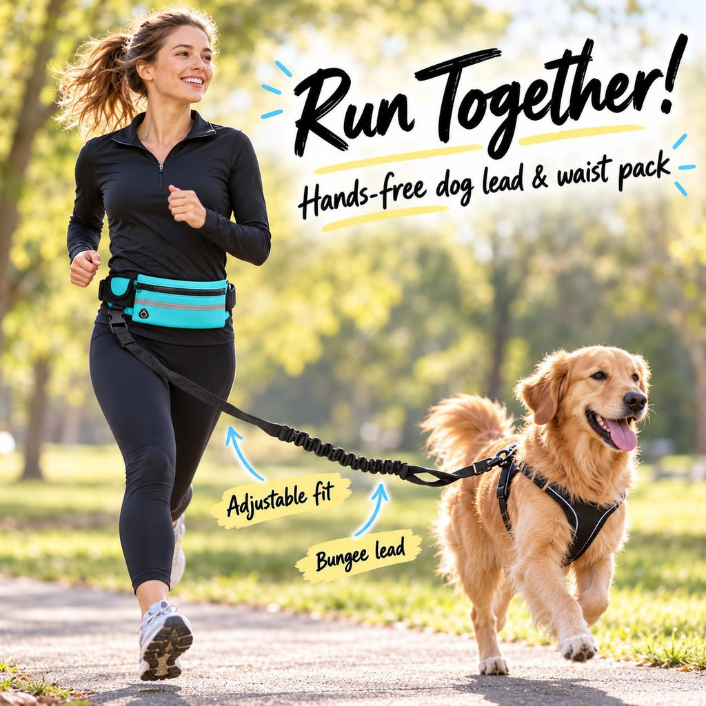 2-in-1 Hands-Free Dog Running Lead & Waist Pack