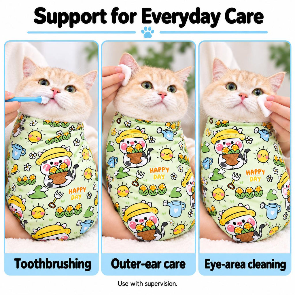 Cat Grooming Wrap – Self-Adhering Care Cloth 90 × 90cm