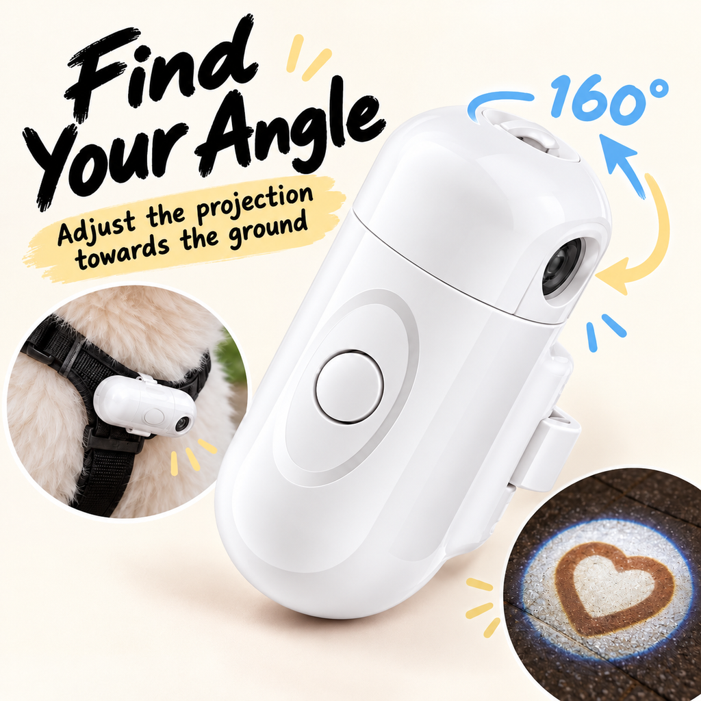 Rechargeable Pet Heart Projection Light – For Dogs & Cats