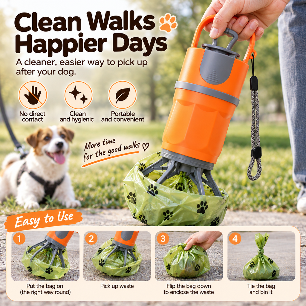 Portable Dog Pooper Scooper – No-Touch Waste Picker