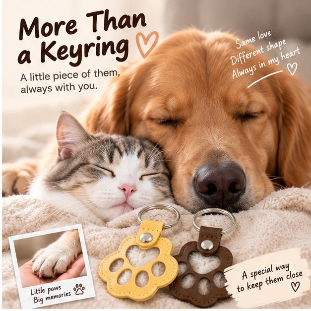 Pet Fur Keepsake Keyring – Paw-Shaped Memory Holder