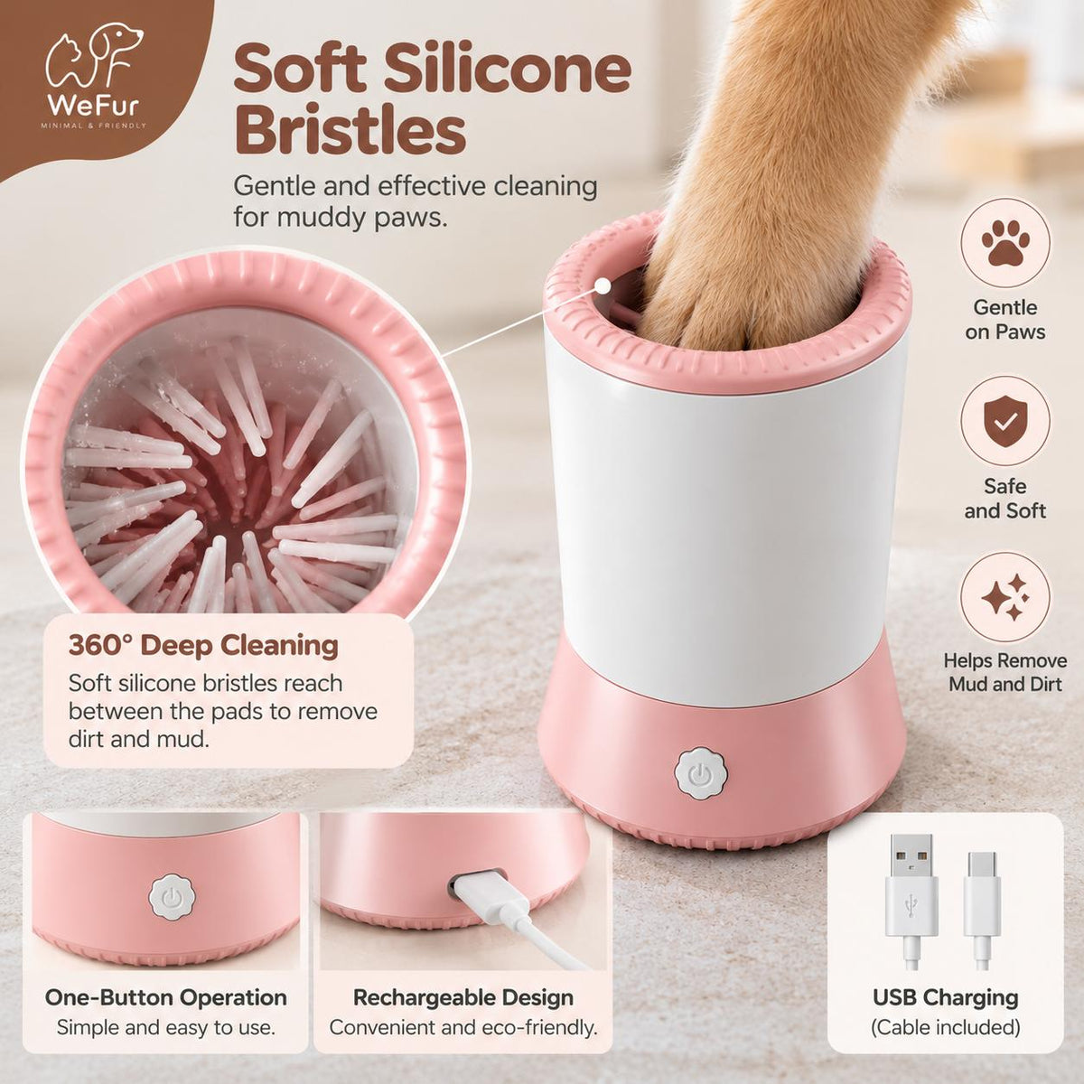 Electric Dog Paw Cleaner – Rechargeable Automatic Paw Washer