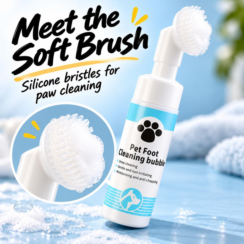 Pet Paw Cleaning Foam – Rinse-Free with Silicone Brush