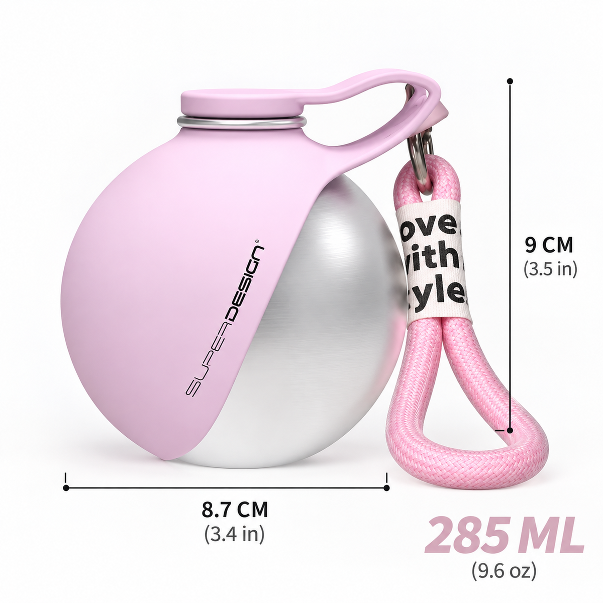 Portable Dog Water Bottle – 285ml Stainless Steel Travel Bottle