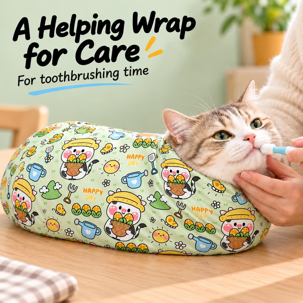 Cat Grooming Wrap – Self-Adhering Care Cloth 90 × 90cm