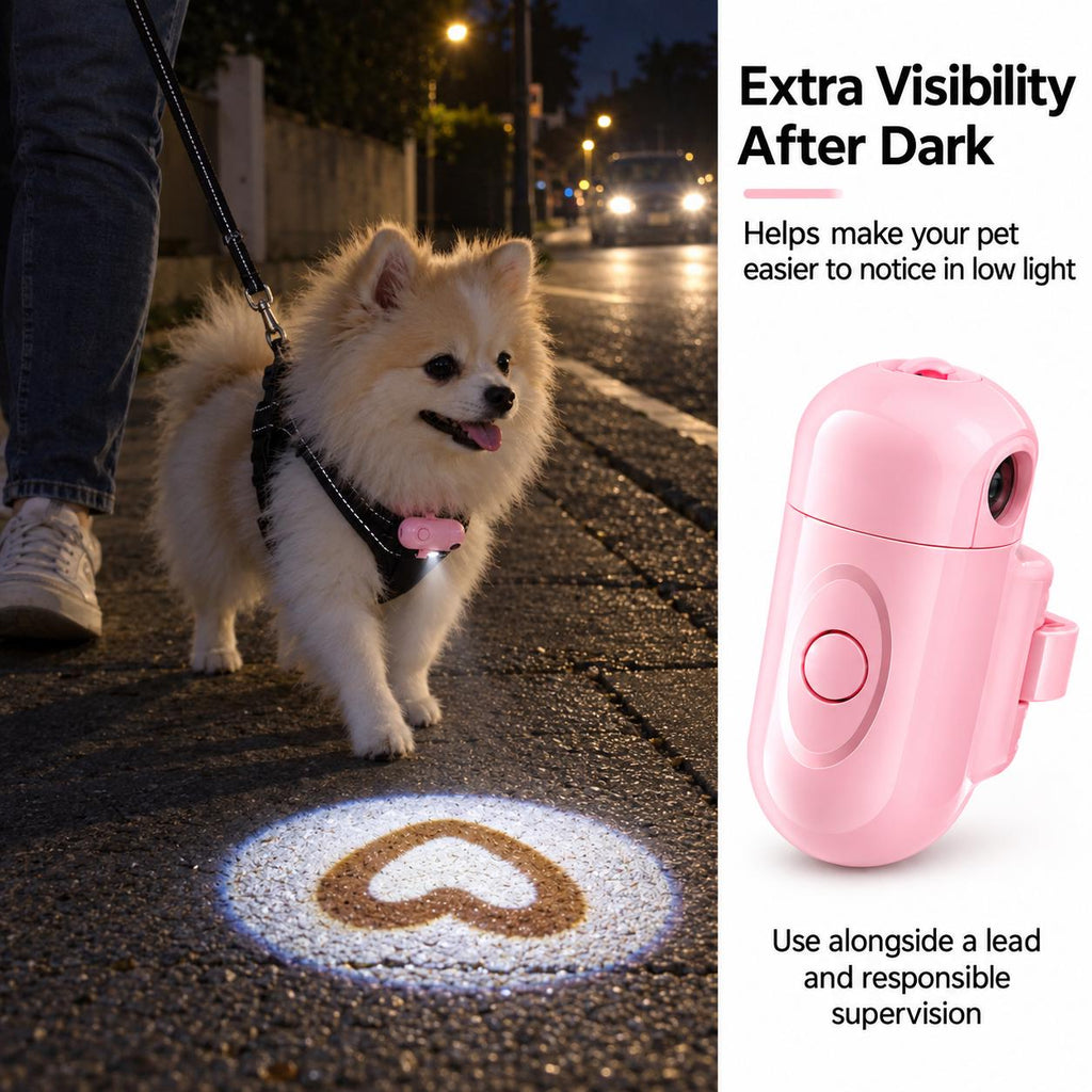 Rechargeable Pet Heart Projection Light – For Dogs & Cats