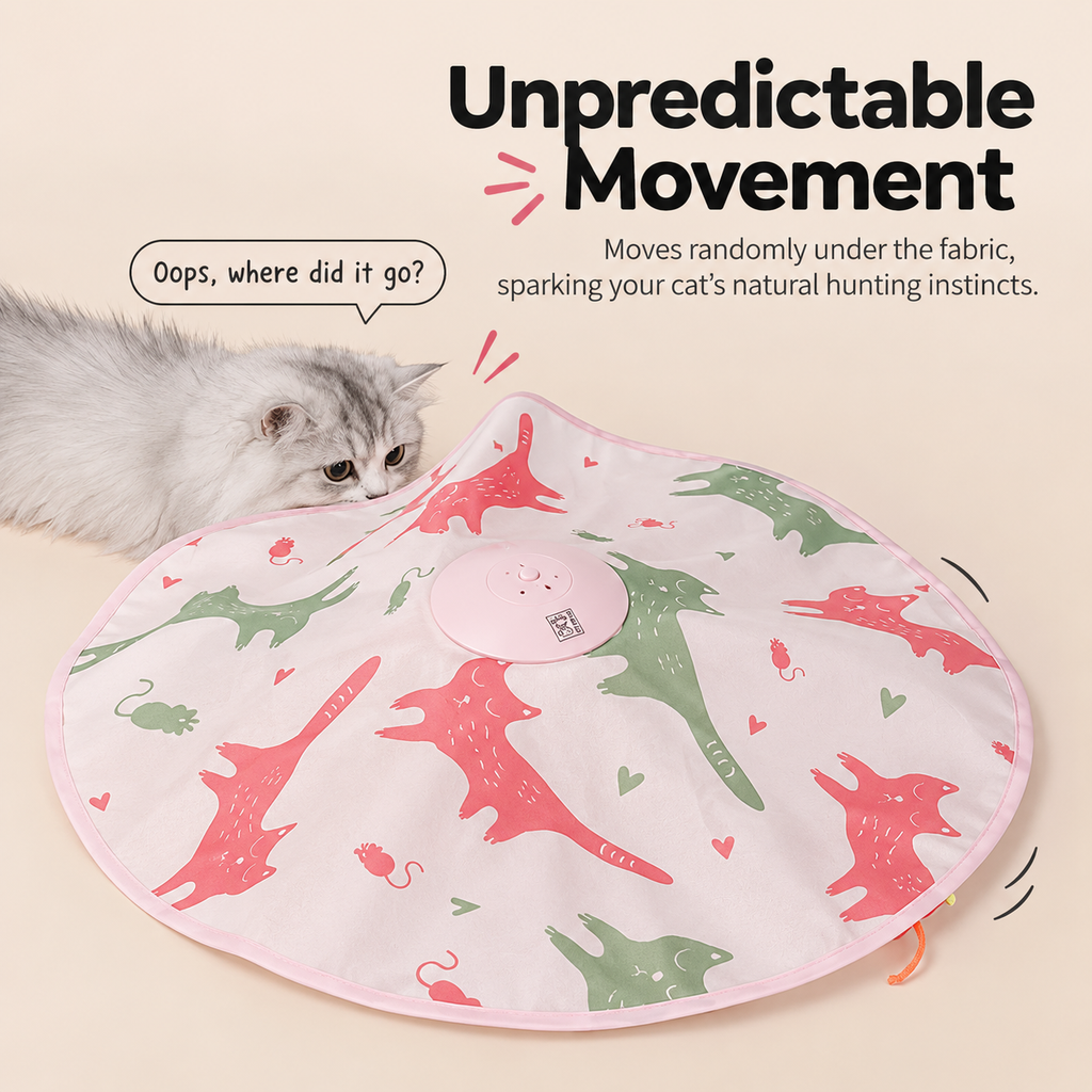 Automatic Interactive Cat Toy – Rechargeable Hide-and-Seek Toy